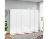 MALVERN 6 DOOR 2 DRAWER WARDROBE - WHITE