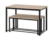LINCOLN 1+2 DINING BENCH SET - SONOMA OAK EFFECT/BLACK