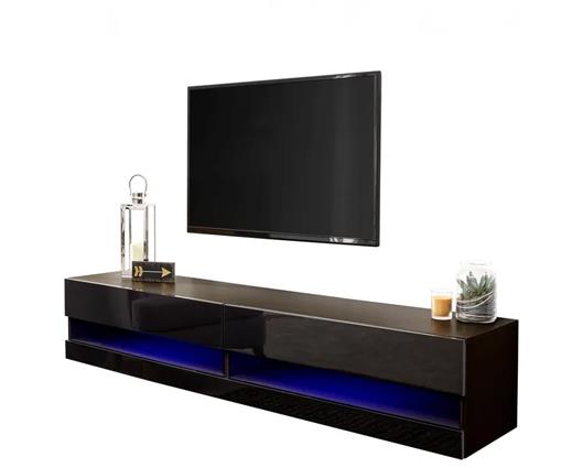 Graze LED 180cm Wall TV Unit-Black