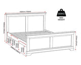 BORDEAUX 4'6" HIGH END BED - PEBBLE GREY