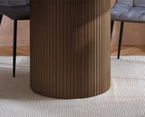 Axel Round Fluted Dining Table - Walnut