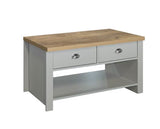 Highgate 2 Drawer Coffee Table - Grey