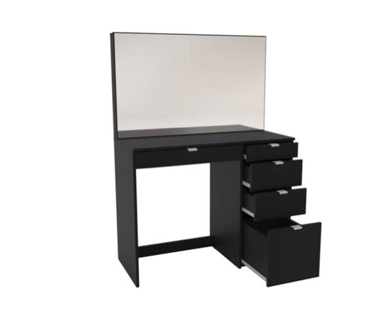 Ayla 5 Drawer Dressing Table- Black