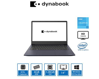 Toshiba Dynabook Satellite Pro C40-G-109 Intel Celeron 4GB RAM 128GB 14" Windows 10 Laptop