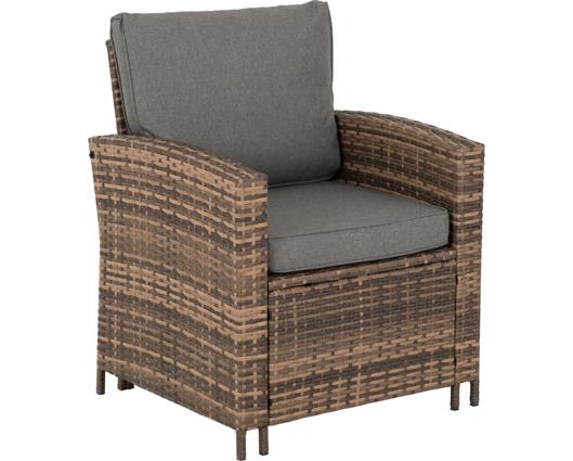 Aspen Corner Garden Furniture Set - Brown Rattan/Grey Fabric