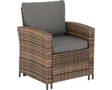 Aspen Corner Garden Furniture Set - Brown Rattan/Grey Fabric