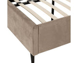 MAINE 5' BED - TAUPE VELVET FABRIC