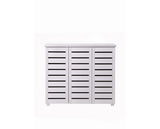 Tall 3 Door Shoe Cabinet-White