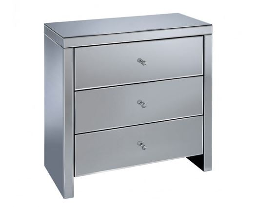 Saxen 3 Drawer Chest - Mirrored