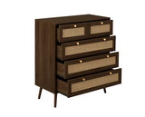 Croxley 5 Drawer Rattan Chest - Walnut