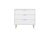 Zara 3 Drawer Fluted Chest - White