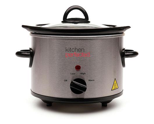 Lloytron E3016SS Kitchen Perfected 1.5Ltr Round Stainless Steel Slow Cooker