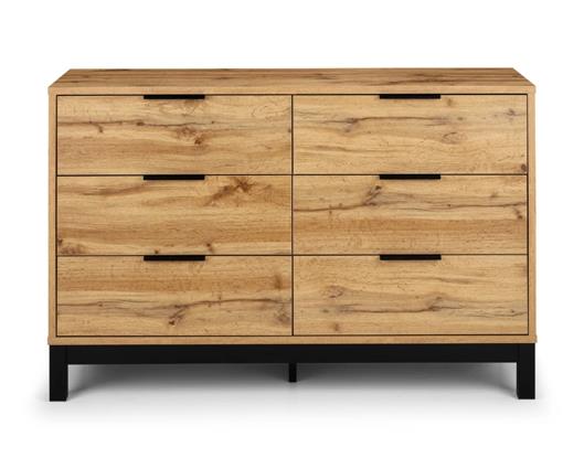 Bali 6 Drawer Wide Chest Oak