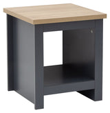 Lachlan Side Table with Shelf-Blue