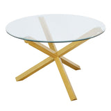 Otho Dining Table Oak With Glass Top