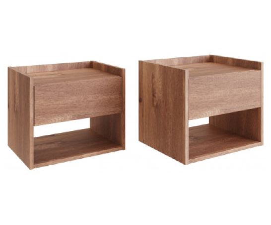 Harrison Wall Mounted Bedside Tables (Pair)- Oak