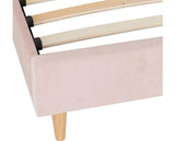 AMELIA 3' BED - PINK VELVET FABRIC
