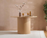 Axel Round Fluted Dining Table - Oak