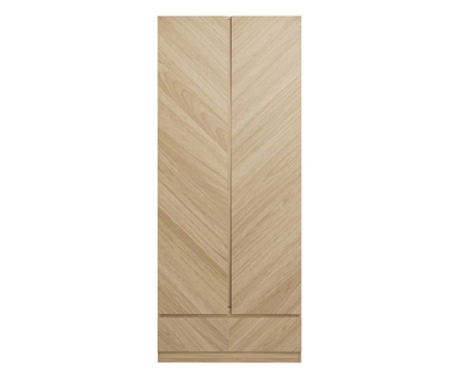 Ciaro 2 Door 1 Drawer Wardrobe- Euro Oak