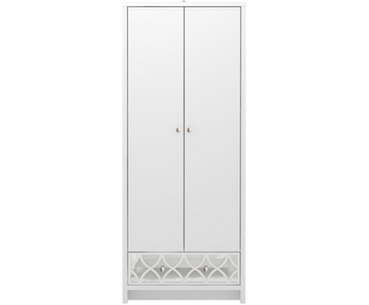 Arlo 2 Door 1 Drawer Wardrobe- White