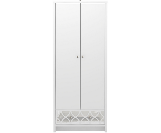 Arlo 2 Door 1 Drawer Wardrobe- White