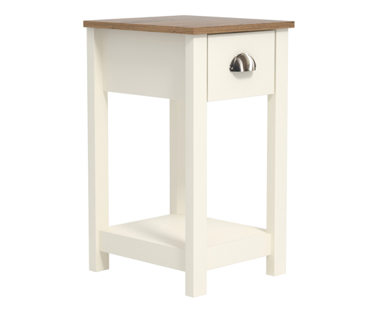 Della 1 Drawer Bedside Table- Ivory