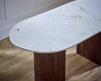 Olin Mango Wood Dining Table 170Cm With Marble Top