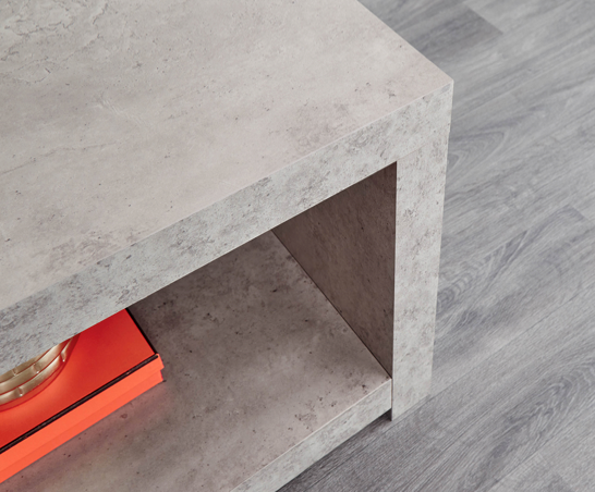 Brady Coffee Table with Shelf- Concrete