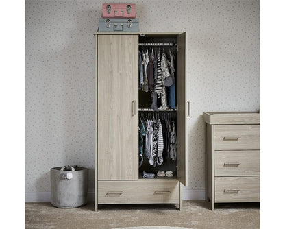 Nina Double Wardrobe - Grey Wash & White