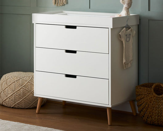 Maura Changing Unit - White with Natural