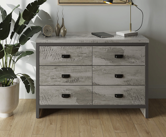 Baxter 3+3 Drawer Chest-Grey