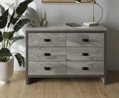 Baxter 3+3 Drawer Chest-Grey