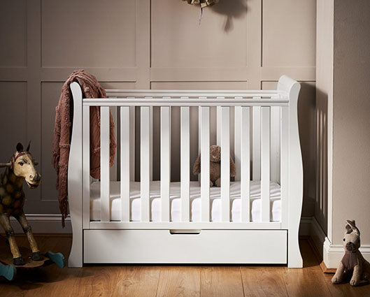 Seren Space Saver Cot + Sprung Mattress - White