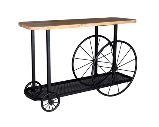 Carrie Wheel Console Table