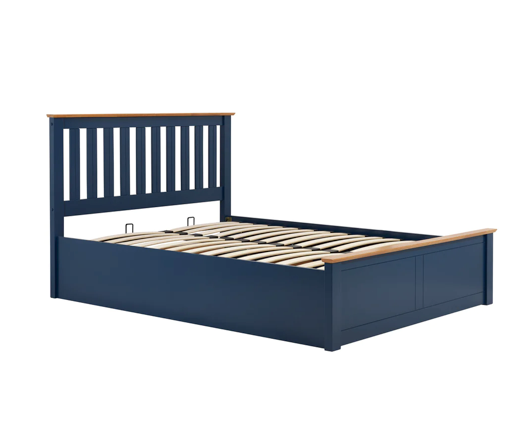 Phoenix Double Ottoman Bed - Blue