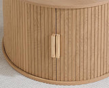 Axel Round Fluted Coffee Table with Storage - Oak
