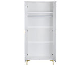 MIAMI 2 DOOR WARDROBE - WHITE/GOLD