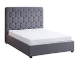 MADISON 4'6" OTTOMAN BED - GREY VELVET FABRIC