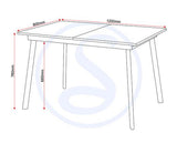 AVERY EXTENDING DINING SET (X4 CHAIRS) - CONCRETE/GREY VELVET