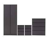 MALVERN 2 DOOR WARDROBE BEDROOM SET - GREY