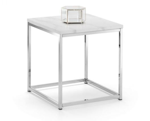 Scarlet White Marble Top Lamp Table