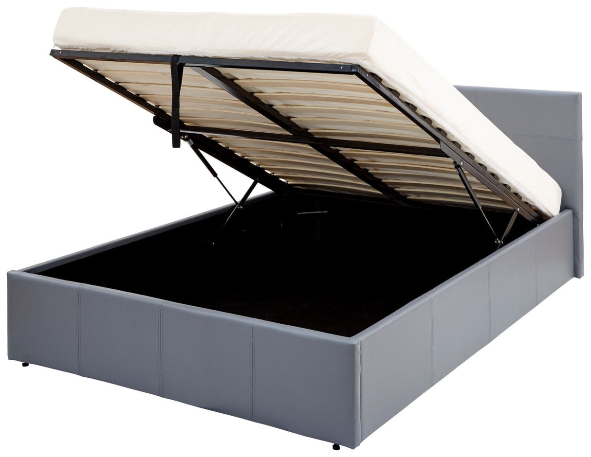 Small Double End Lift Ottoman Bed-Grey