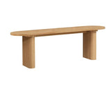 Axel Oval Fluted Dining Table with 2 Benches - Oak