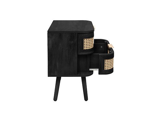 Noah 2 Drawer Bedside - Black