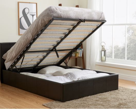 Berlin Ottoman King Bed - Brown
