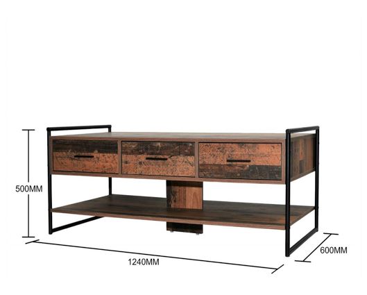 Burr Coffee Table with 3 Drawers