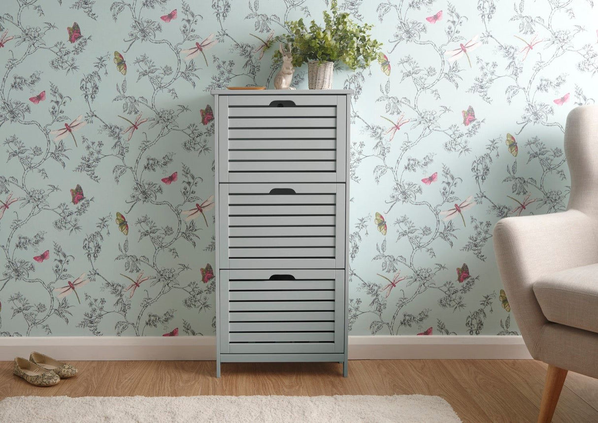 Ben 3 Tier Shoe Cabinet-Grey