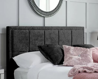 Hannover Double Bed - Black Crushed Velvet