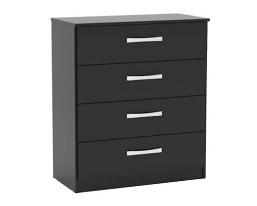 Larz 4 Drawer Chest - Black