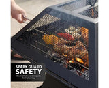 Zeno Square Fire Pit - 3 in 1 Heater/ Grill/ BBQ with Accessories